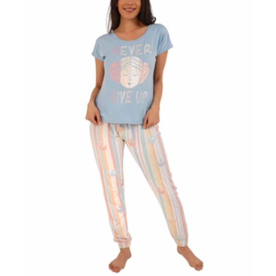  Women's Star Wars Rebel Pajama Sets, Blue, Large