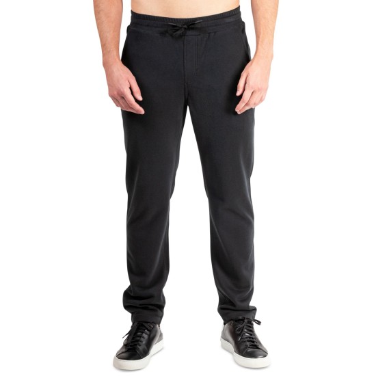  Mens Classic-Fit French Terry Pants, Black, Large
