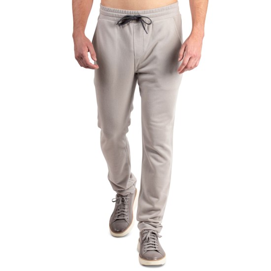  Mens Classic-Fit French Terry Pants, Light Gray, X-Large