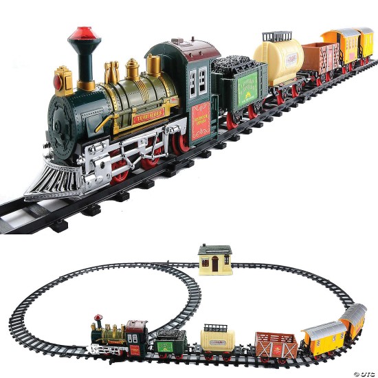  16-Piece Battery Operated Lighted and Animated Continental Express Train Set with Sound