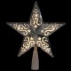  8.5″ Lighted Silver Scroll Star Christmas Tree Topper – Clear Lights