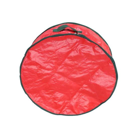  Christmas Wreath Round Storage Bag, Red, 24”