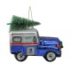  Usps Post Office Truck with Frosted Tree Glass Christmas Ornament