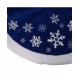  Velveteen Snowflake Christmas Tree Skirt With Faux Fur Trim (Navy)