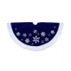  Velveteen Snowflake Christmas Tree Skirt With Faux Fur Trim (Navy)