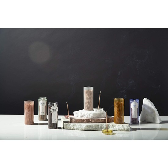  Candles Haze Collection Incense Sticks in Glass Jar, 100-Piece, Cotton & Teak