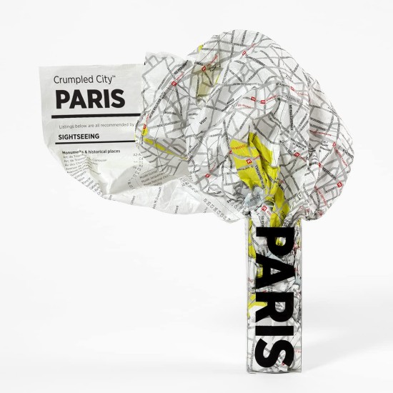  Crumpled City Map-Paris