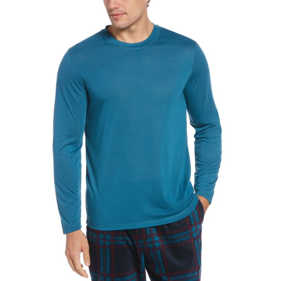  Portfolio Mens Portfolio Jersey Long-Sleeve Pajama T-Shirts, Blue, Large
