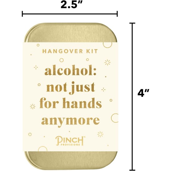  Alcohol: Not Just For Hands Anymore Hangover Kit, Includes 6 After-Party Emergency Essential Items, Small Portable Pouch, Ideal Gift for Friends, Bachelorette Parties and Birthday’s, Ivory, 4 x 2.5