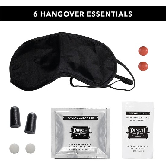  Sip Sip Hooray Hangover Kit, Includes 6 After-Party Emergency Essential Items, Small Portable Pouch, Ideal Gift for Friends, Siblings, Peers, Bachelorette Parties and Birthday’s, Pink, 4 x 2.5