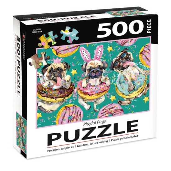 Playful Pugs 500 Piece Puzzle