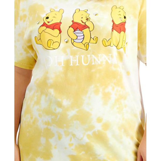 Plus Trendy Tie-Dyed Cotton Graphic Print T-Shirt, 1X, Yellow
