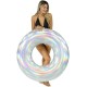  Jumbo Pool Tube, 42″, Holographic, Transparent Silver