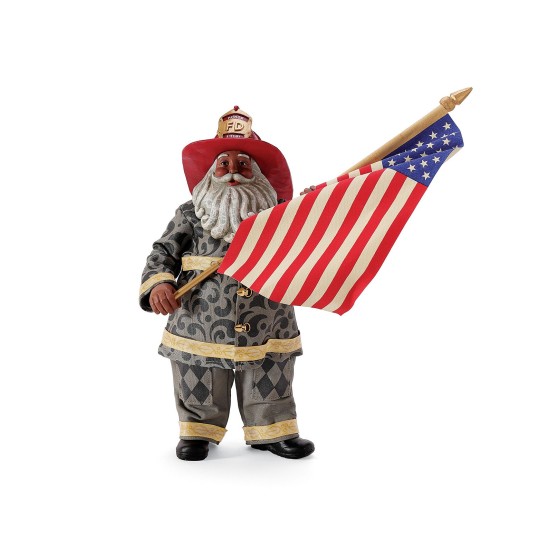 Possible Dreams Jim Shore Santa Tribute to 9/11 African American Figurine, Multicolor, 11″