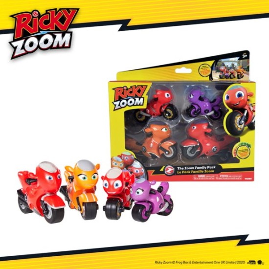 The Zoom Family Pack 4 Pack of Motorcycle Toy