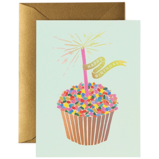 . Cupcake Birthday Card, Multi, 5.75″ x 4.63″