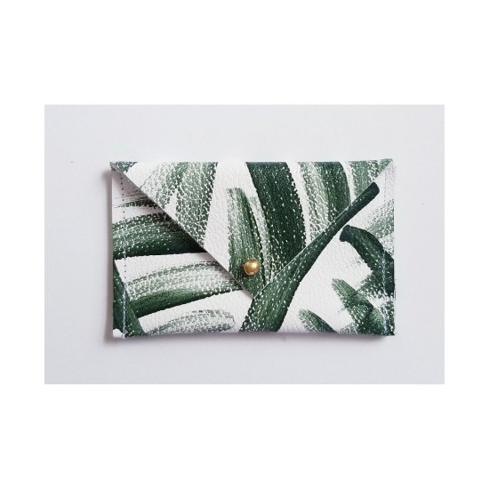 R-ki-tekt Palm Leather Wallet, White, 4.25″ x 2.5″