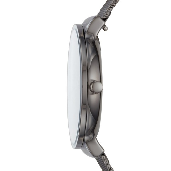 Men’s Ancher Gray Stainless Steel Mesh Bracelet Watch 40mm