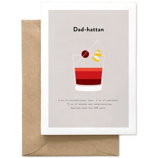 Spaghetti & Meatballs Dadhattan Greeting Card, Gray, 4.25″ x 6.25″