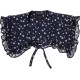  Tiered Floral Cotton Collar, Navy
