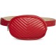  womens Chevron Quilted Bag Belt, Red, Medium