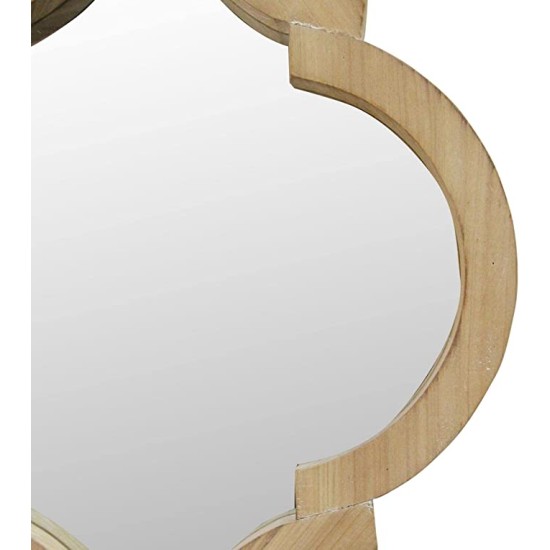  Stratton Home Decor 19″ Amira Wall Mirror, Natural Wood, White