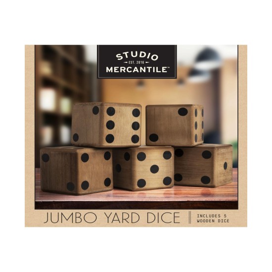  Jumbo Wooden Yard Dice Game, Set of 5