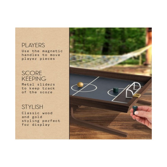  Tabletop Magnetic Foosball Game Set, 4 Pieces (Brown)