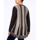 Style & Co Plus Printed Fringed Open-Front Cardigan (Beige)