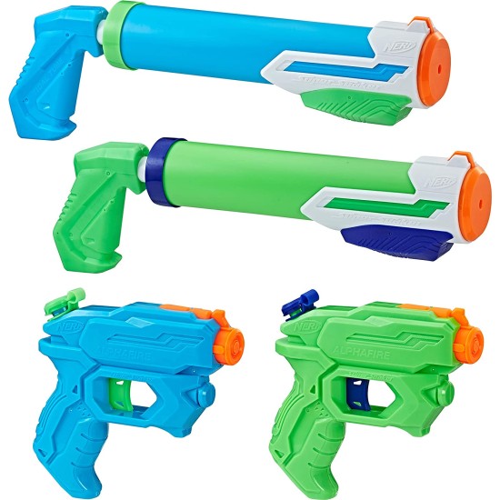 Super Soaker Floodtastic Water Blaster 4-Pack Ages 6 and Up, Multicolor