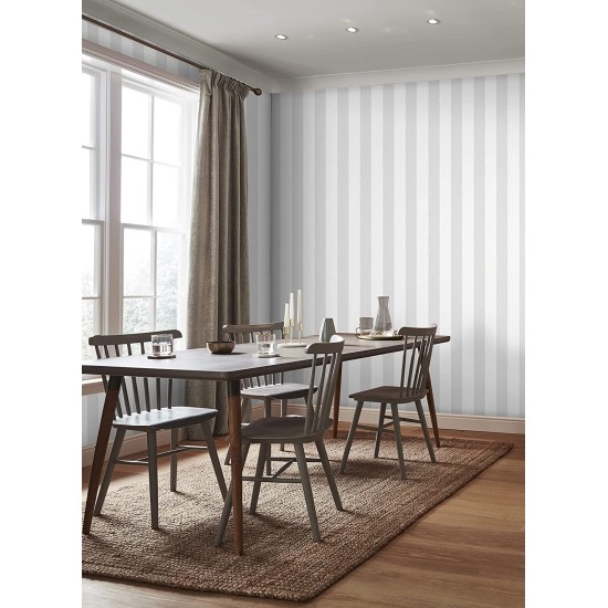  Paste the wall Calico Stripe Gray Neutral Textured Wallpaper, 20.5″x33′