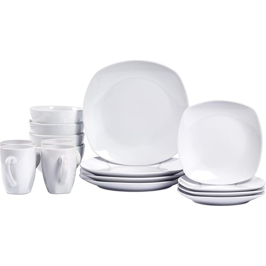 Tabletops Avenue Durable High Fired Ceramic Service For 4 Dinnerware Set – 16 Piece