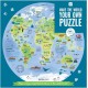  1000 Piece World Map Puzzle for Adults Unique Circular Jigsaw with Famous Landmarks, Travel Gifts, Present PUZZ-MAP-World