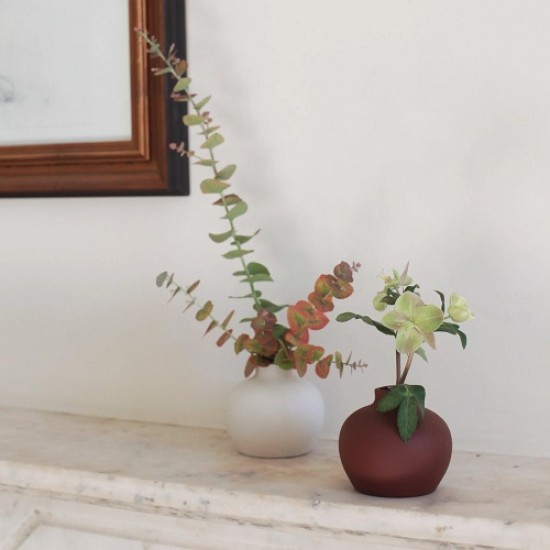  Ceramic Blossom Vase, Earth, 5′ X 5.5”
