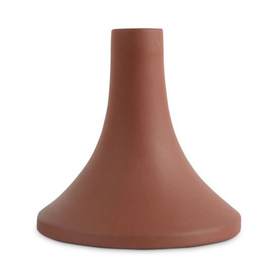  Short Ceramic Grand Taper Candleholder, Brown