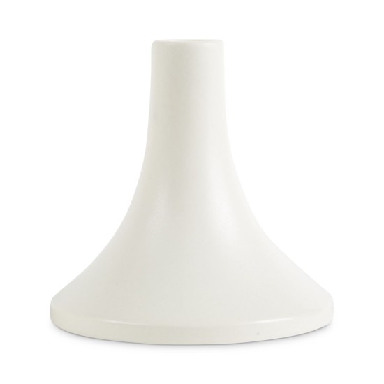  Short Ceramic Grand Taper Candleholder, White