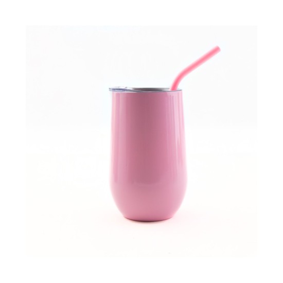  by Cambridge 16 oz Pink Insulated Straw Tumbler (Pink)