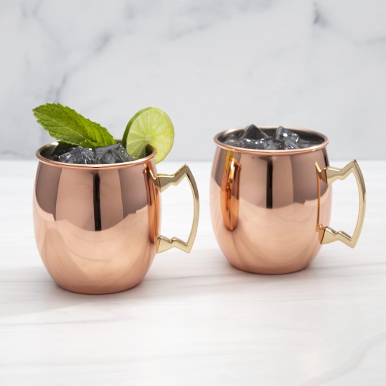  by Cambridge 20 oz Solid Copper Moscow Mule Mugs – Set of 2, Rustcopper