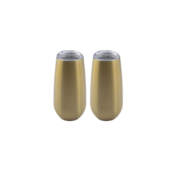  By Cambridge Insulated Champagne Tumblers, Set of 2, Gold