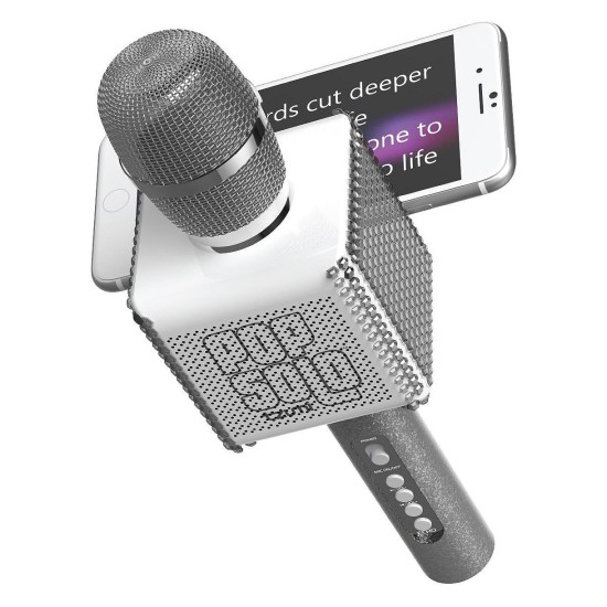  Pop Solo Bling Karaoke Microphone, Silver