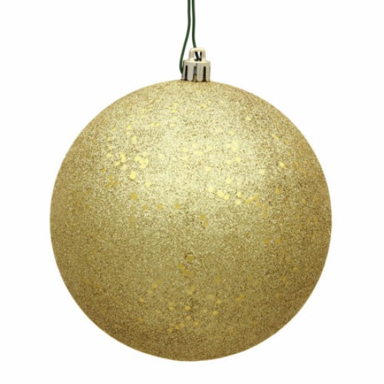  6″ Gold Sequin Christmas Ball Ornament, Yellow
