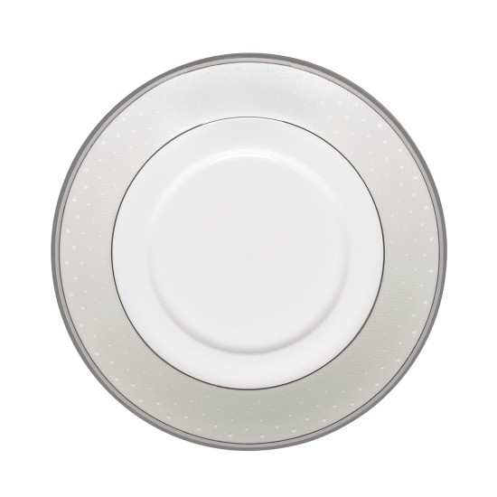  “Pointe Desprit” Tea Saucer, White, 8 oz