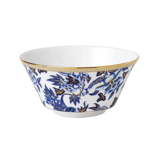  Hibiscus Cereal Bowl, 5.6″, Navy/Gold