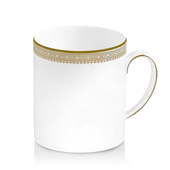  Vera Lace Gold Mug, 15 oz, White