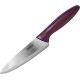  Utility Paring Kitchen Knife with Sheath Cover, 5.5-Inch Stainless Steel Blade, Purple