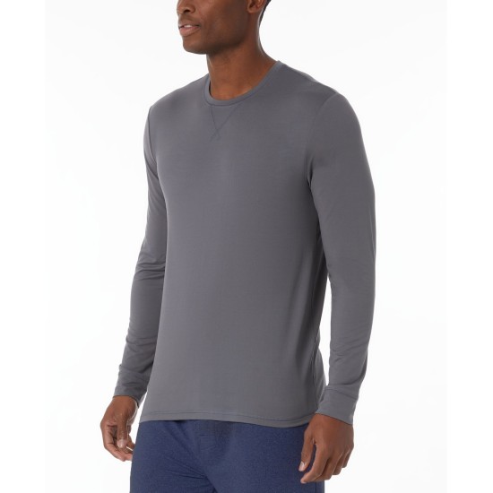  Mens Top Notch Long-Sleeve T-Shirts, Gray, Large