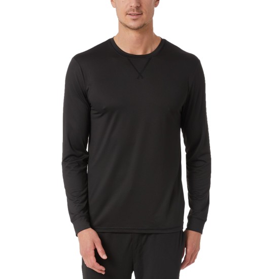  Mens Top Notch Long-Sleeve T-Shirts, Black, Large