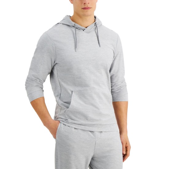  Mens Moisture-Wicking Pajama Hoodies, Light Gray, Large