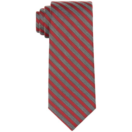  Mens Heathered Striped Ties, Red