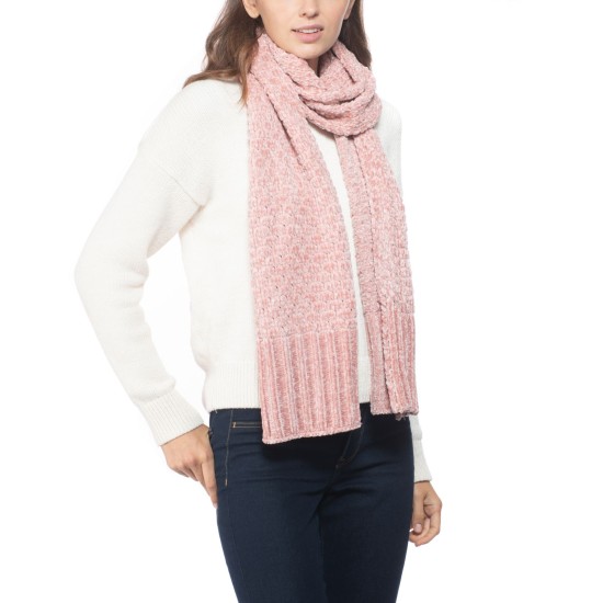  Chenille Muffler Scarf, One Size, Pink